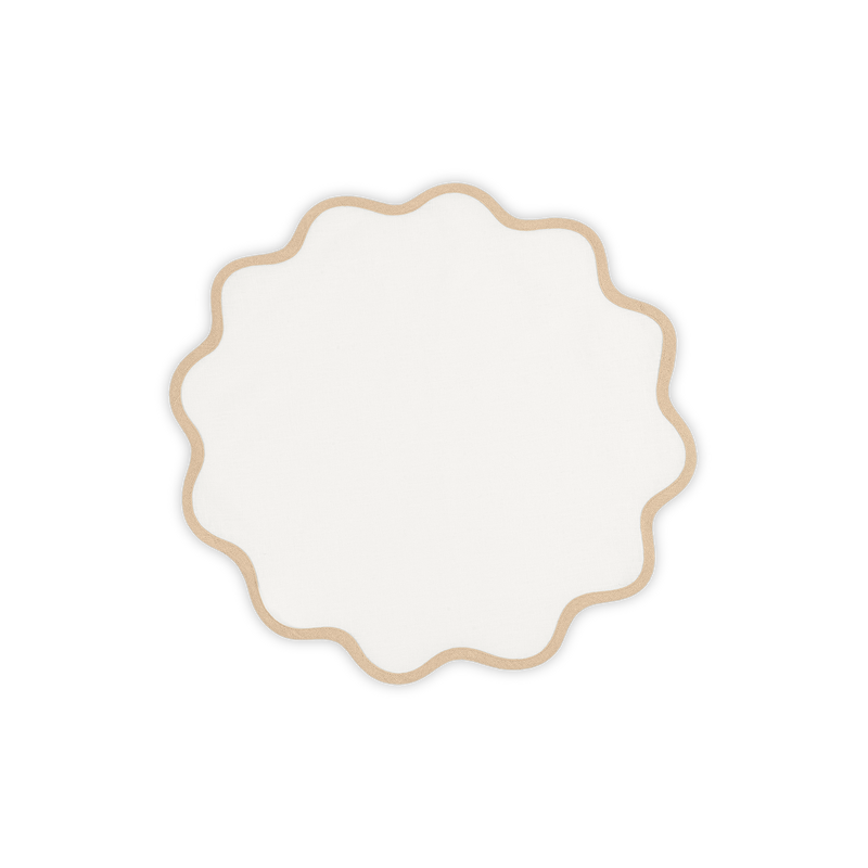 Scallop Edge Placemat - set of 4 in Oat - View 1