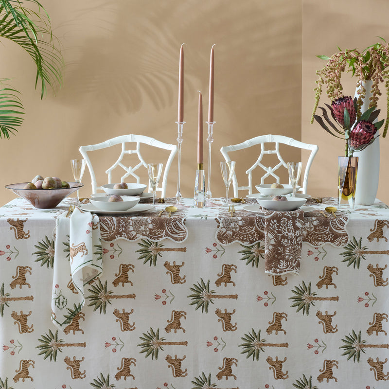 Tiger Palm Tablecloth in Tigereye - View 2