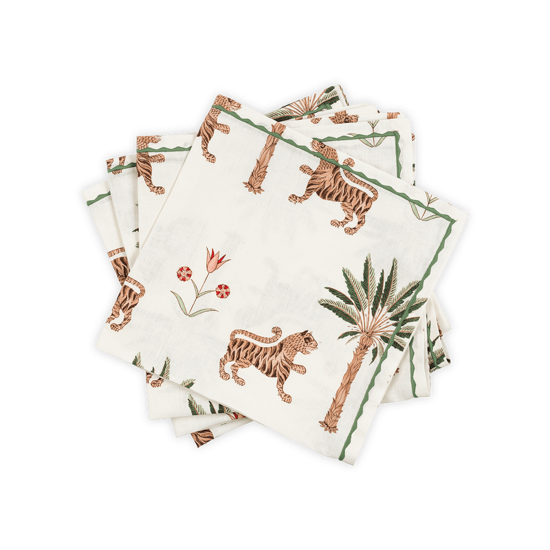 Tiger Palm Napkin - set of 4 in Tigereye - View 1
