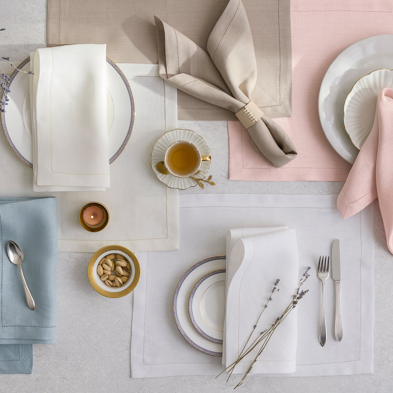 Valentina Hemstitch Tablecloth in Oat - View 3
