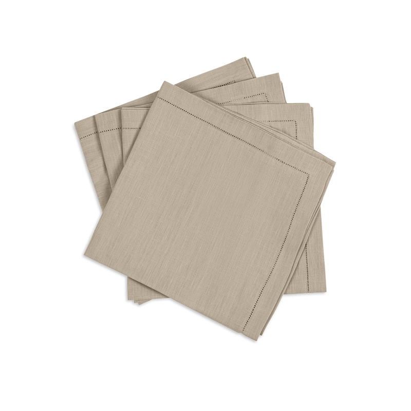 Valentina Hemstitch Napkin - set of 4 in Oat - View 1