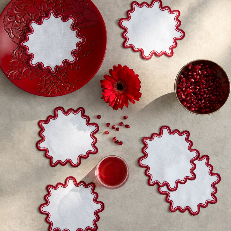 Wave Cocktail Napkin - set of 6 in Santorini - View 4