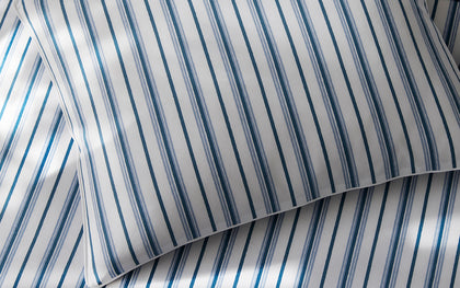Blue and white striped Calypso pillow.